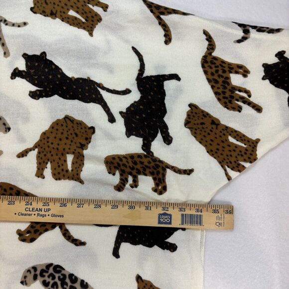 MUD PIE Kenny Cheetah Sweater Oversized Boxy V Neck New - Picture 5 of 9